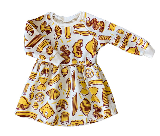 Pasta sweatshirt dress, pasta cotton dress, pasta pattern, cool pasta pattern macaroni dress, macaroni clothe, spaghetti dress spaghetti pattern dress, organic cotton pasta dress
