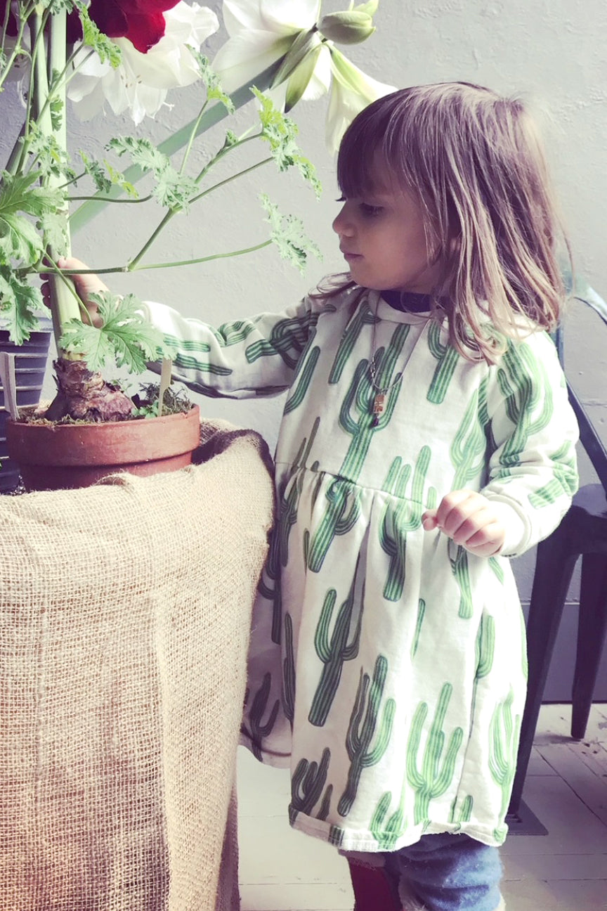 Cactus Long Sleeve Sweatshirt Dress