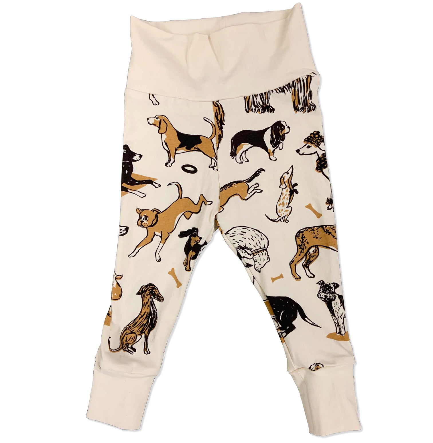Dog pattern pants. Labrador pants  poodle pants,  corgi pants,  papillon pants,  German shepherd pants,  Chihuahua pants, bulldog pants,   french bulldog pants,  Basset pants,  Greyhound pants,  beagle pants, boxer pants, Name a dog you'll find it on that pants.  100% organic cotton pants.