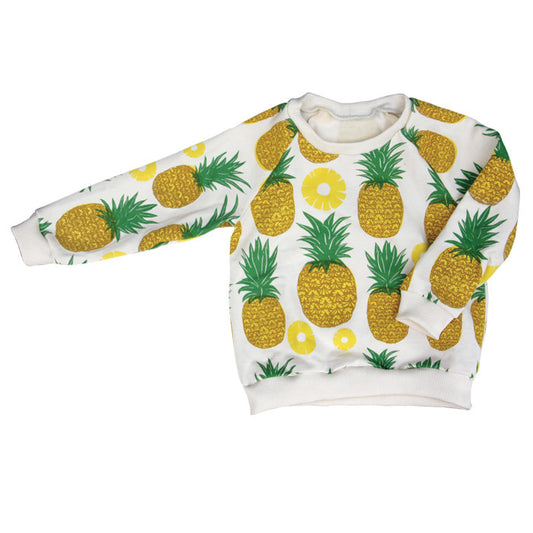 pineapple sweatshirt, pineapple sweatshirt,  pineapple pattern sweatshirt, pineapple clothe, organic cotton pineapple sweatshirt. exotic pattern sweatshirt..