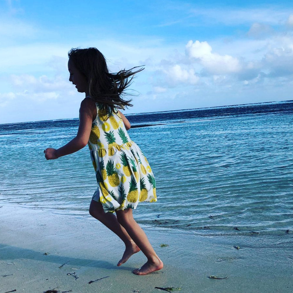 pineapple cotton dress Aspiga Tabitha Maxi Dress in Pineapple Blue Cotton at Sue Parkinson